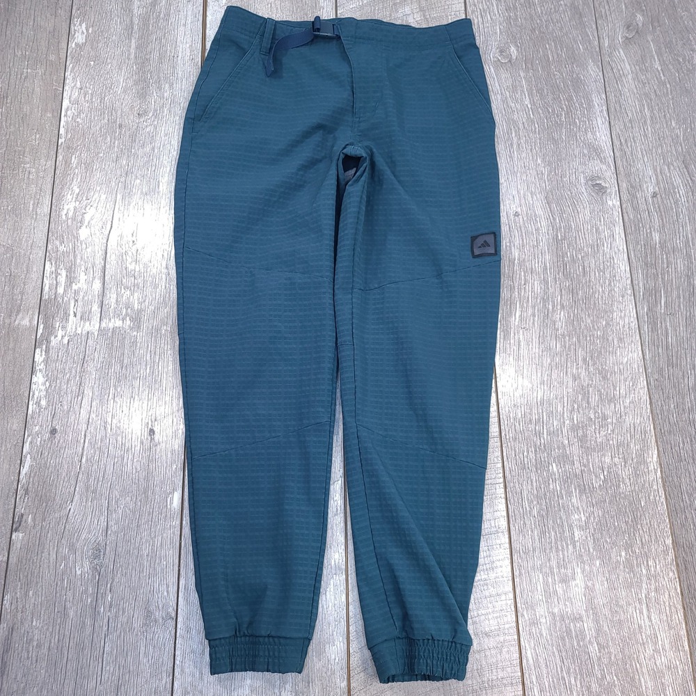 Adidas Adicross Golf Pants Mens Small Teal Wind.Rdy Warm Grid Pattern Joggers